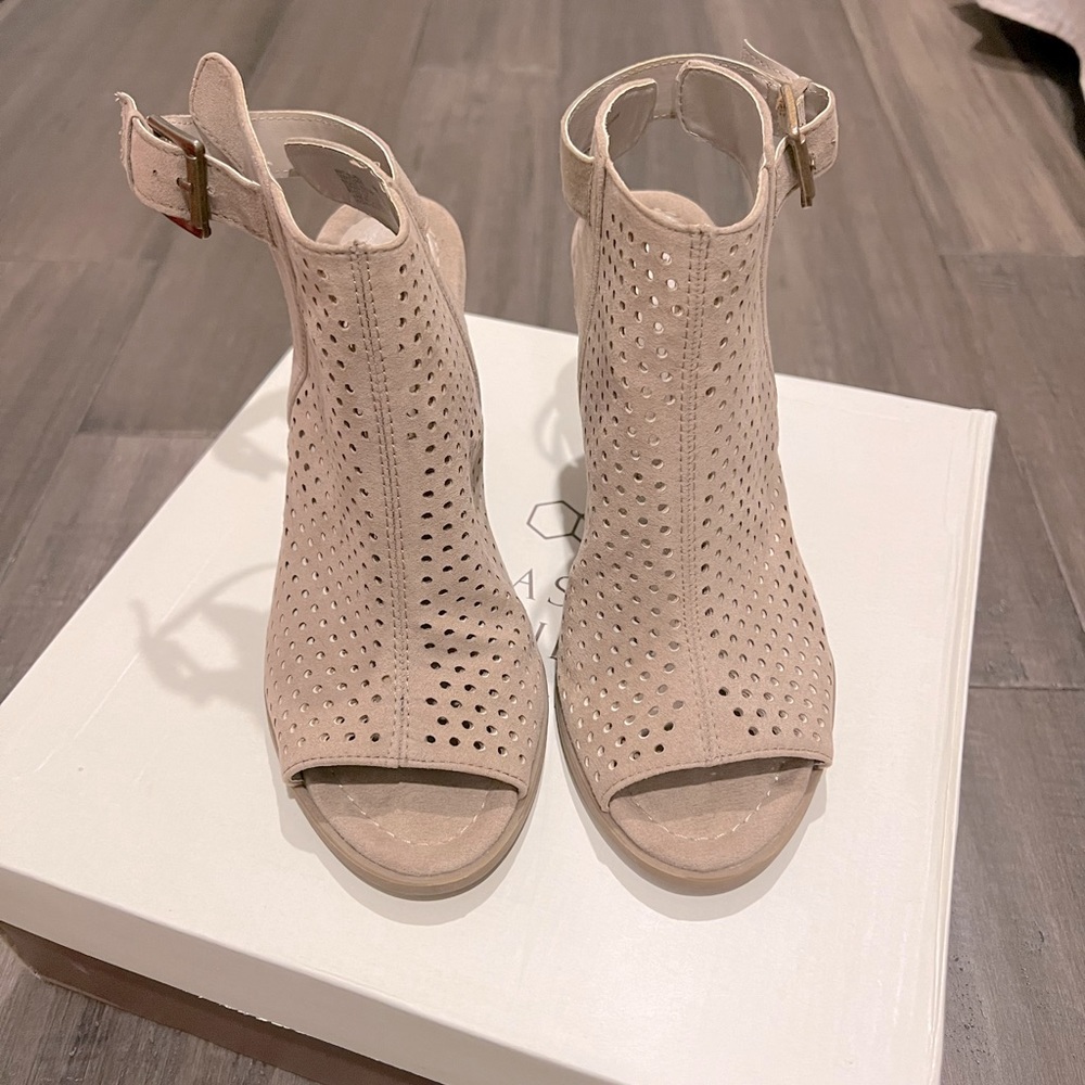 Neutral Open Toe Booties